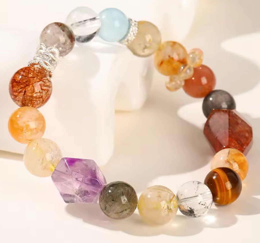 「七福神聚寶盆」Seven Blessings Bracelet七種寶石七重幸運🌟健康、事業、學業、財富、感情、人緣、婚姻、家庭、子女全方位提升！⚠️標價為澳幣AUD