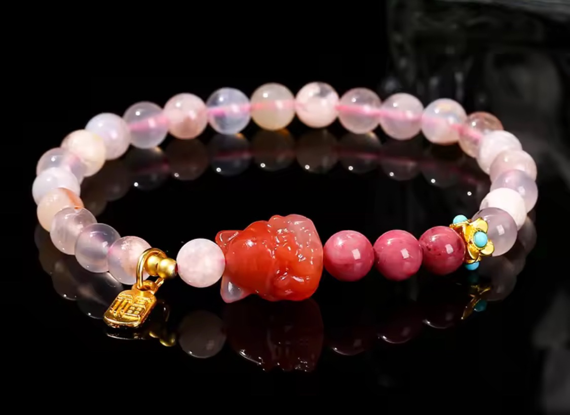 櫻花瑪瑙「金桃花」手鏈 讓你好桃花、金桃花、貴人桃花朵朵開，遠離爛桃花！⚠️標價為澳幣AUD