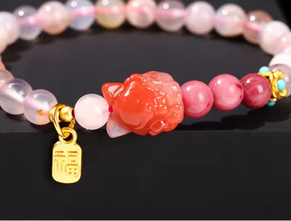 櫻花瑪瑙「金桃花」手鏈 讓你好桃花、金桃花、貴人桃花朵朵開，遠離爛桃花！⚠️標價為澳幣AUD