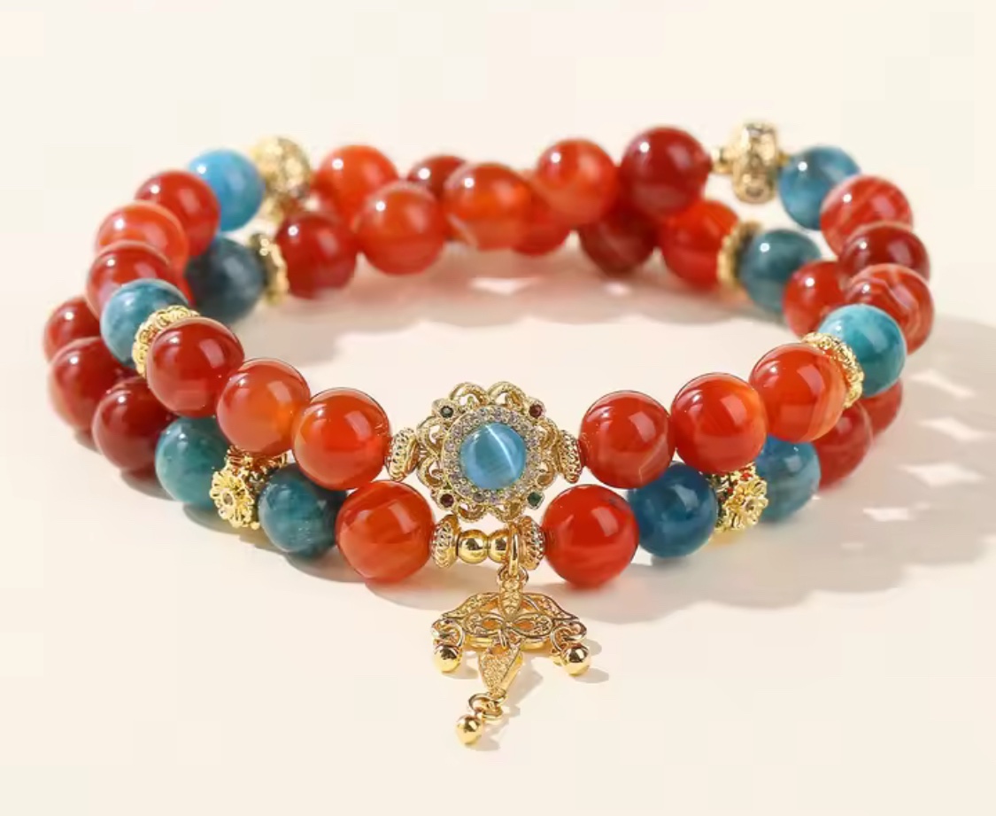 「新年限量、僅此一件」雙生火焰🔥陰陽和合感情順利、幸福美滿 紅瑪瑙手鏈