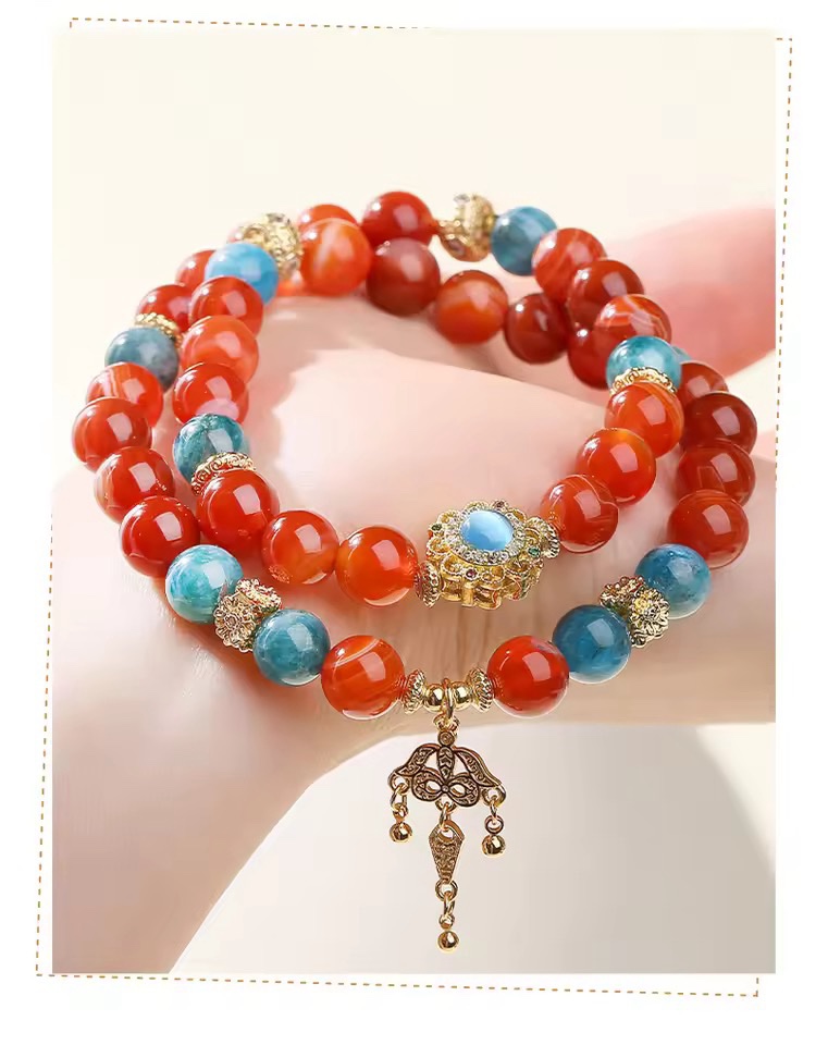 「新年限量、僅此一件」雙生火焰🔥陰陽和合感情順利、幸福美滿 紅瑪瑙手鏈