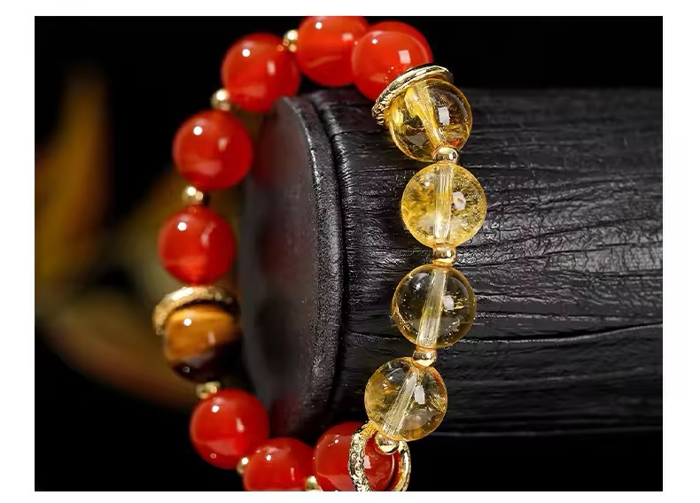 「新年限量、僅此一條」紅紅火火🔥生意人、創業者、自營業主必備 讓你業績紅火一整年 紅瑪瑙黃水晶手鏈