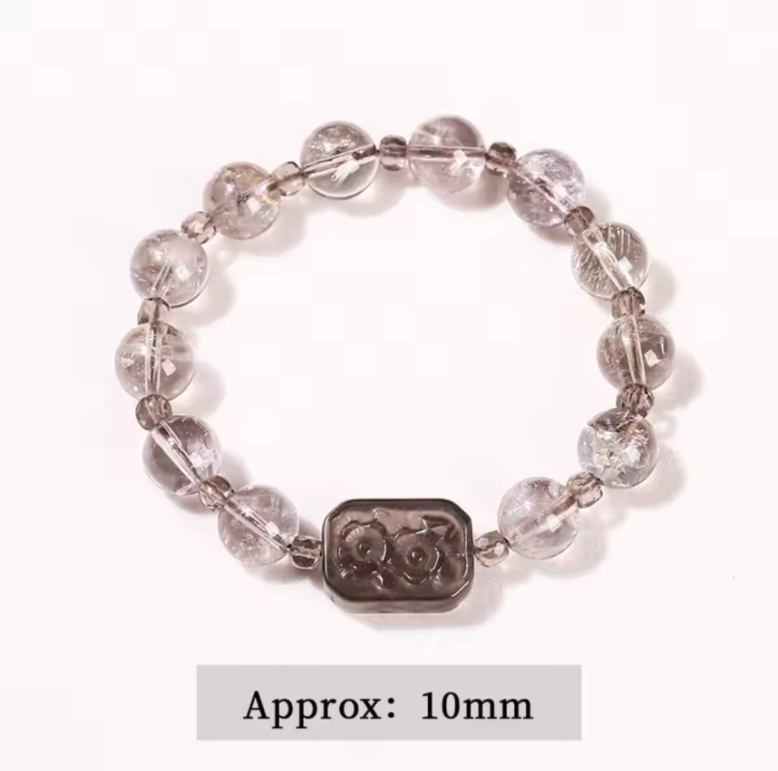 「新年限量、僅此一條」富貴花開🌸煙灰水晶驅邪避凶、驅除霉運、防小人、護身符🪬手鏈