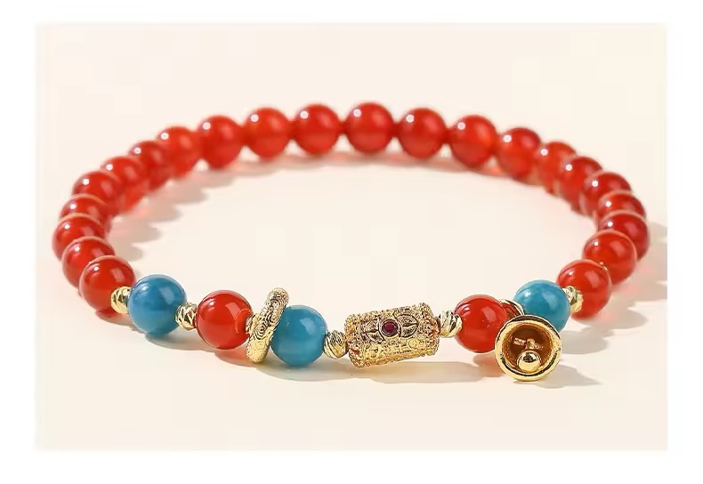 「新年限量、僅此一條」幸運金鈴鐺🔔提升財運、事業、人緣、健康 紅瑪瑙手鏈