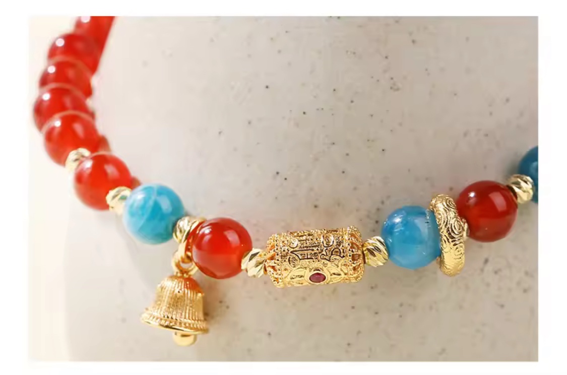 「新年限量、僅此一條」幸運金鈴鐺🔔提升財運、事業、人緣、健康 紅瑪瑙手鏈