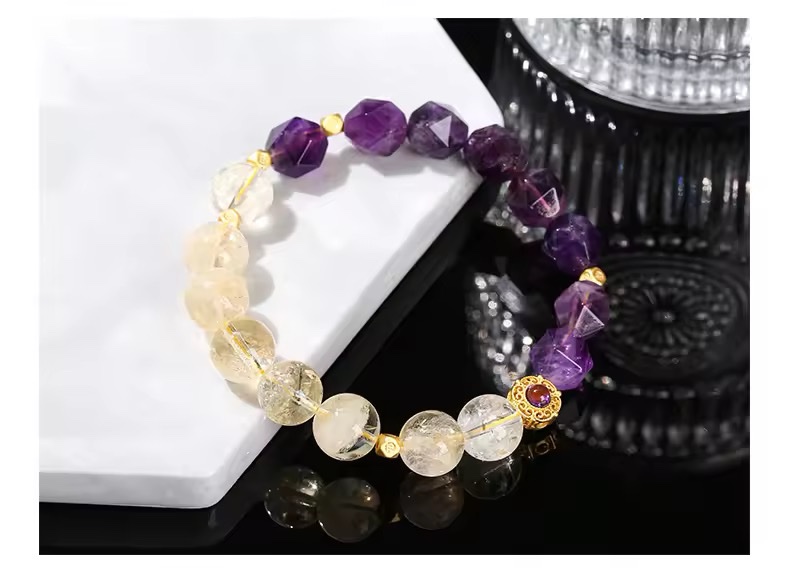 「新年限量、僅此一條」紫氣東來🧧富貴雙全 紫水晶 黃水晶手鏈 提升財運、事業運、官運、人緣、慧眼識人、勇氣自信、腸胃健康