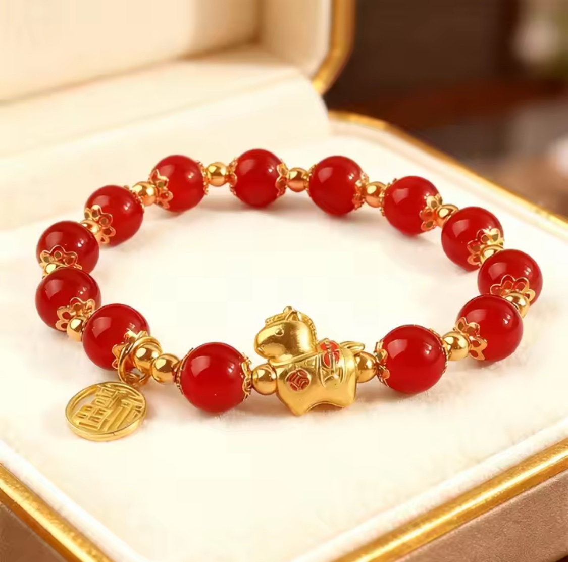 「新年限量、僅此一條」馬年本命年、沖犯太歲🐎趨吉避凶紅瑪瑙手鏈