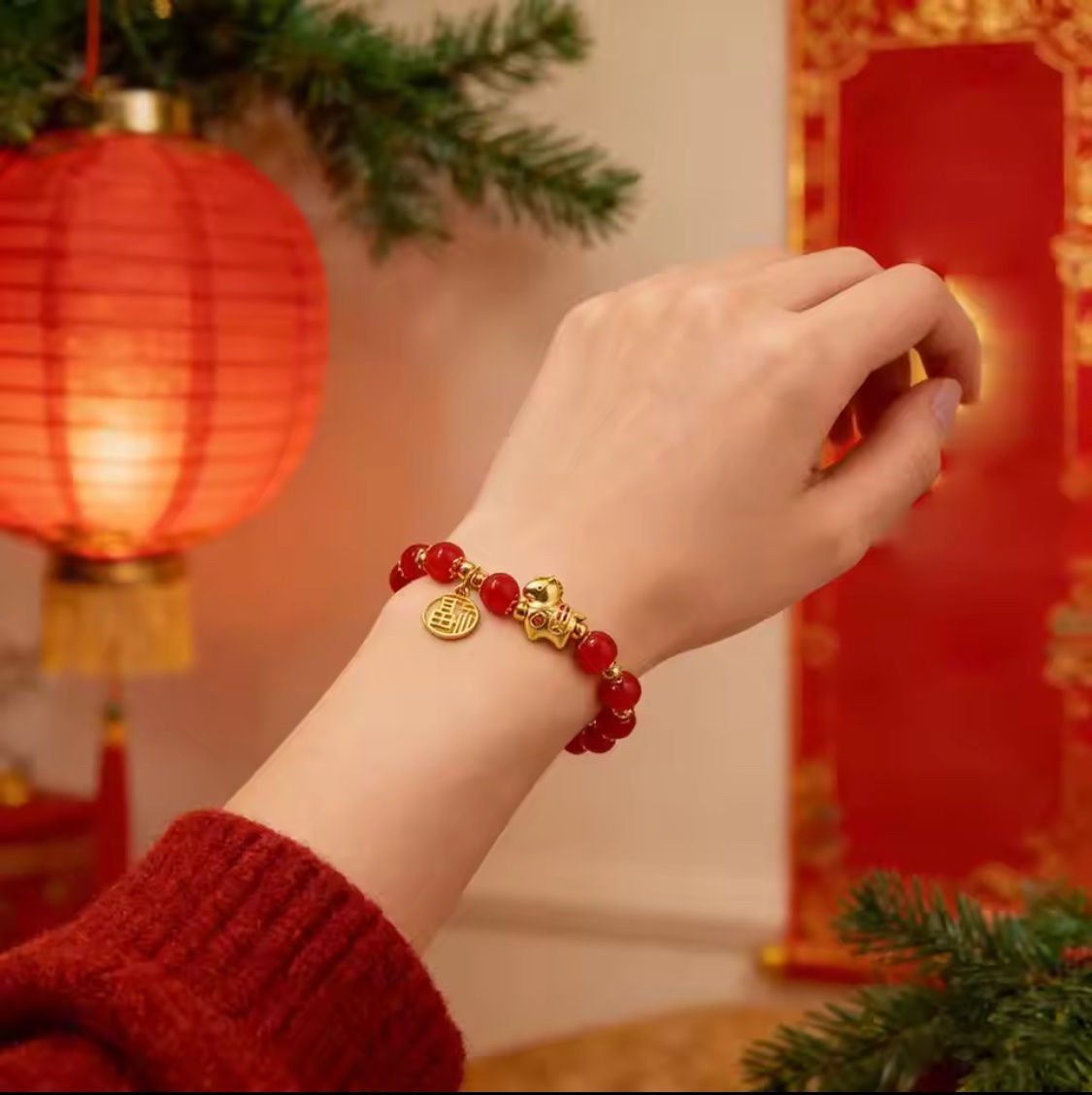 「新年限量、僅此一條」馬年本命年、沖犯太歲🐎趨吉避凶紅瑪瑙手鏈