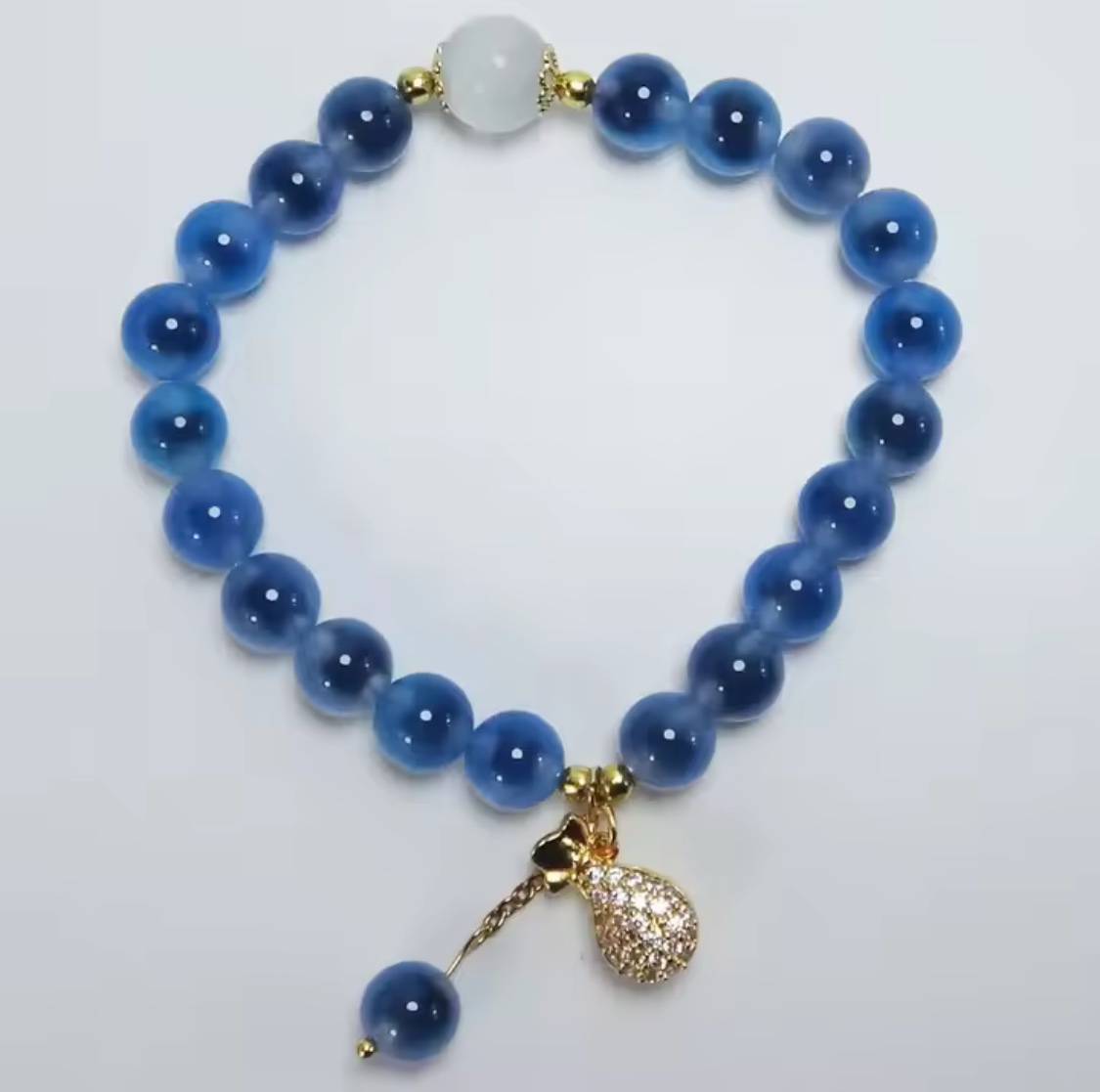 「新年限量、僅此一條」錢袋子💰一定暴富 寶藍糖心瑪瑙手鏈