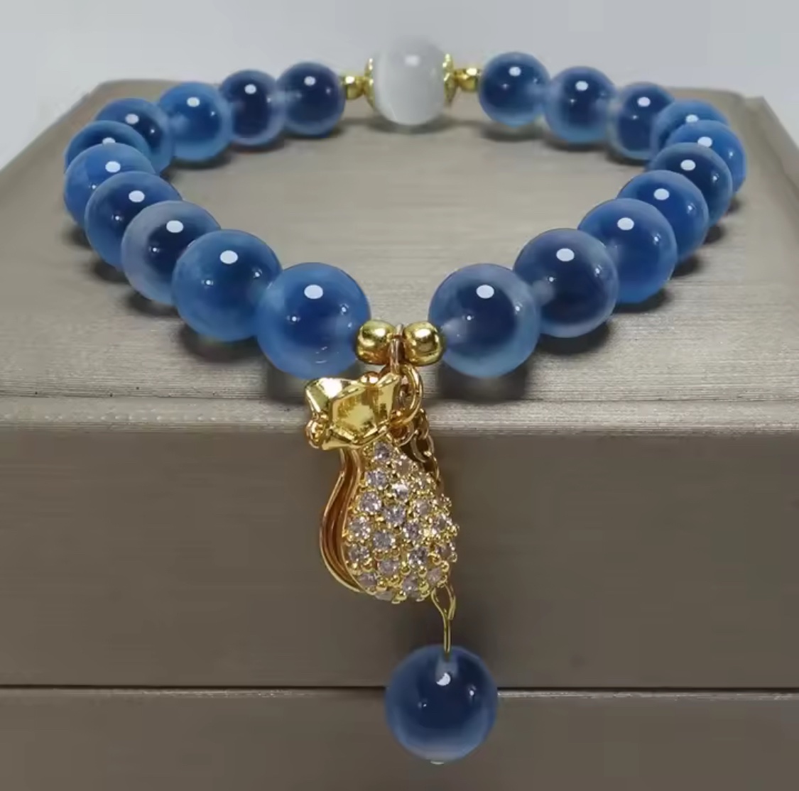 「新年限量、僅此一條」錢袋子💰一定暴富 寶藍糖心瑪瑙手鏈