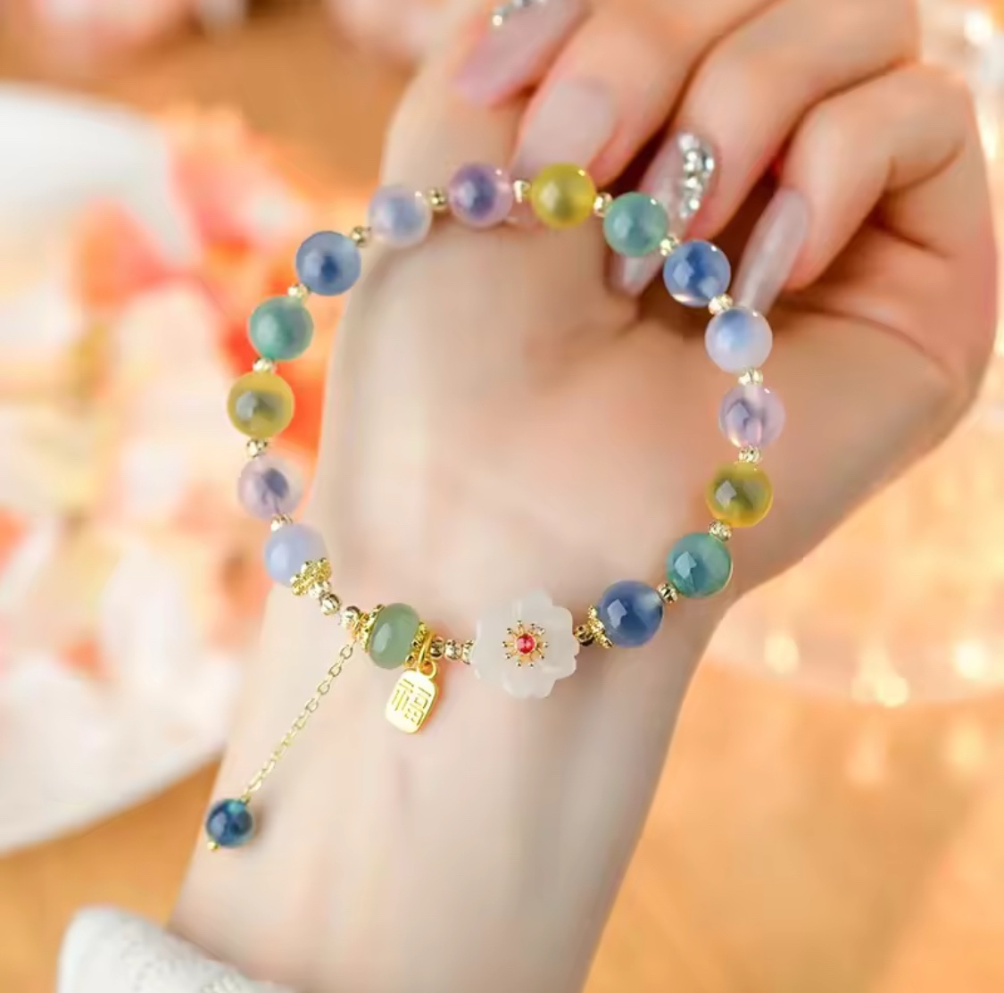 「新年限量、僅此一條」糖心瑪瑙🌸金桃花、好桃花手鏈 提升魅力、桃花運 助你高質量脫單！