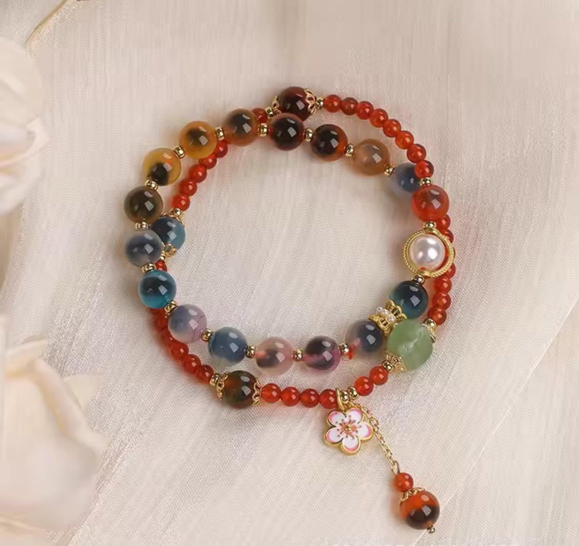 「新年限量、僅此一條」月老紅線 金桃花🌸糖心瑪瑙手鏈