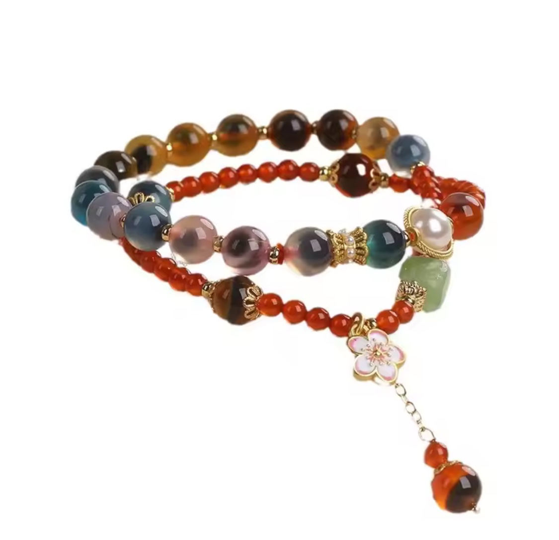 「新年限量、僅此一條」月老紅線 金桃花🌸糖心瑪瑙手鏈