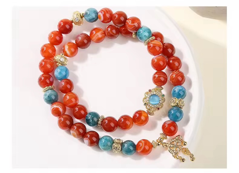 月老紅線💓感情順利、幸福美滿、高質量脫單 金桃花紅瑪瑙手鏈⚠️標價為AUD澳幣