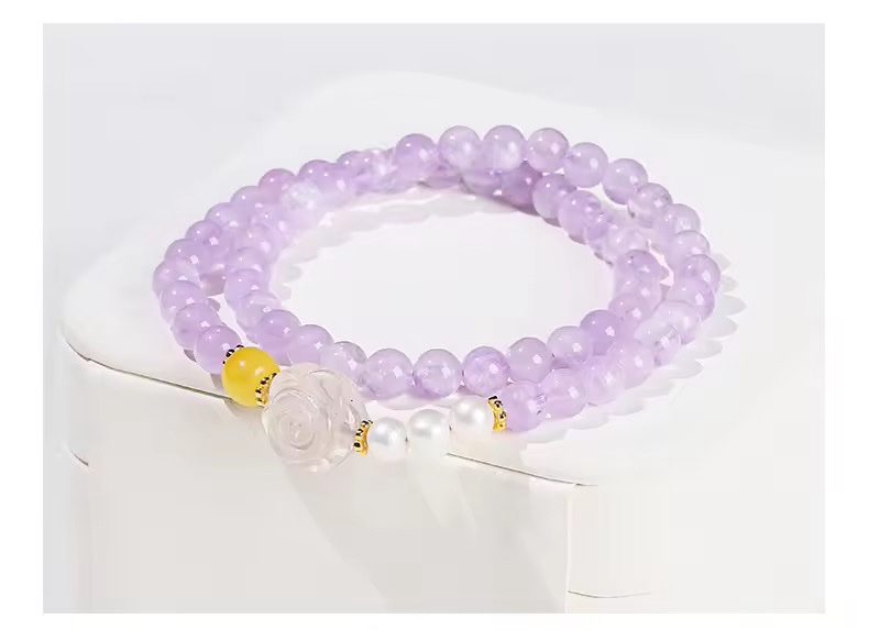 🌹金桃花、好桃花、貴人桃花 高品質脫單 提升人緣、魅力 養顏美容 薰衣草紫水晶手鏈