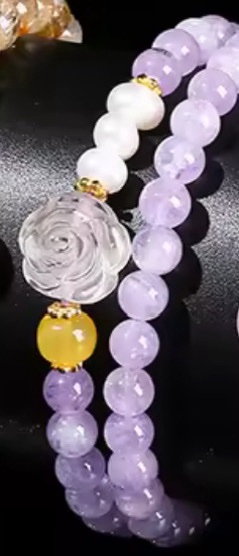 🌹金桃花、好桃花、貴人桃花 高品質脫單 提升人緣、魅力 養顏美容 薰衣草紫水晶手鏈
