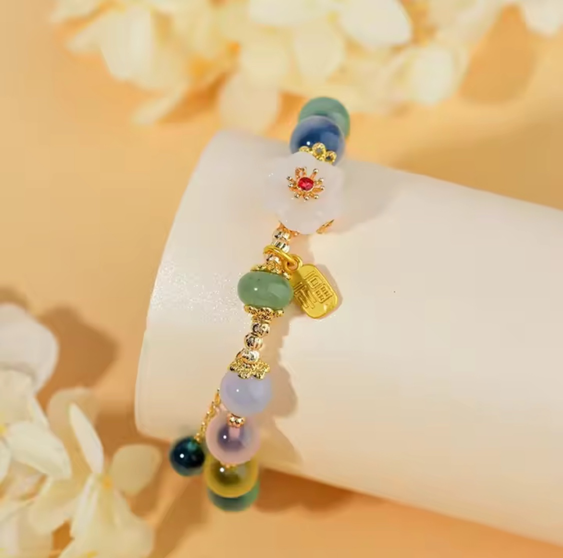 🌸金桃花、好桃花 提升魅力、人緣、桃花運 助你高質量脫單！ 精品糖心瑪瑙手鏈⚠️標價為AUD澳幣