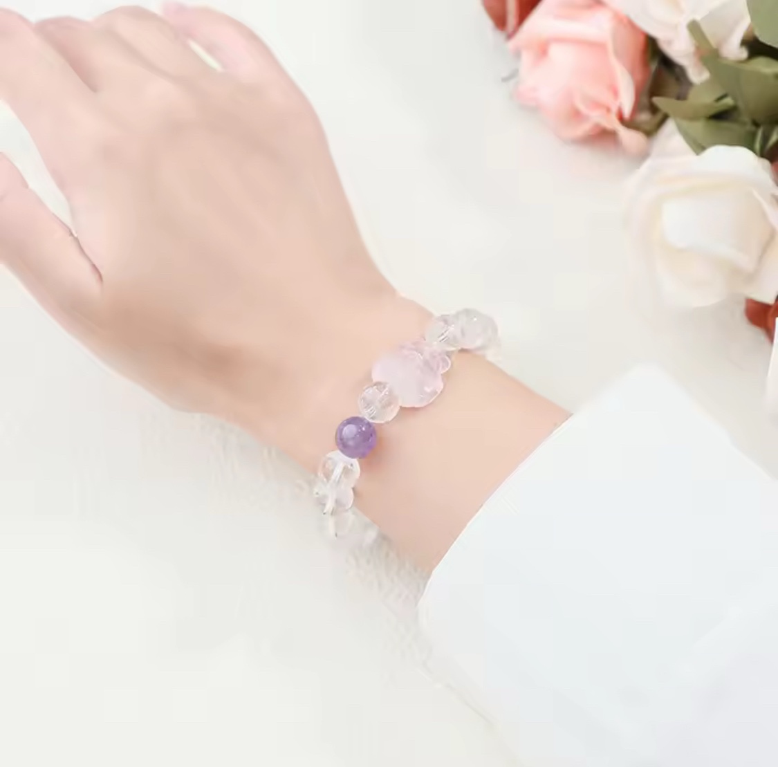 「Q札特的祝福」超強淨化一切霉運、晦氣、全面提升你的運氣！防小人、助眠、招財聚財防漏財💰白幽靈手鏈⚠️標價為AUD澳幣