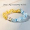 雙生火焰🔥陰陽和合、召喚真愛、促進戀情 海藍寶 黃水晶手鏈⚠️標價為AUD澳幣